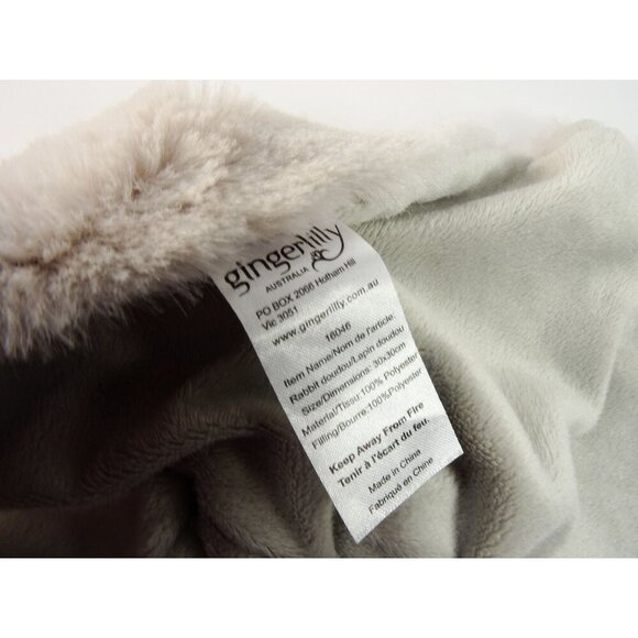 Gingerlilly Australia Bunny Rabbit Lovey Security Blanket Gray Crinkly Ears - Picture 3 of 6